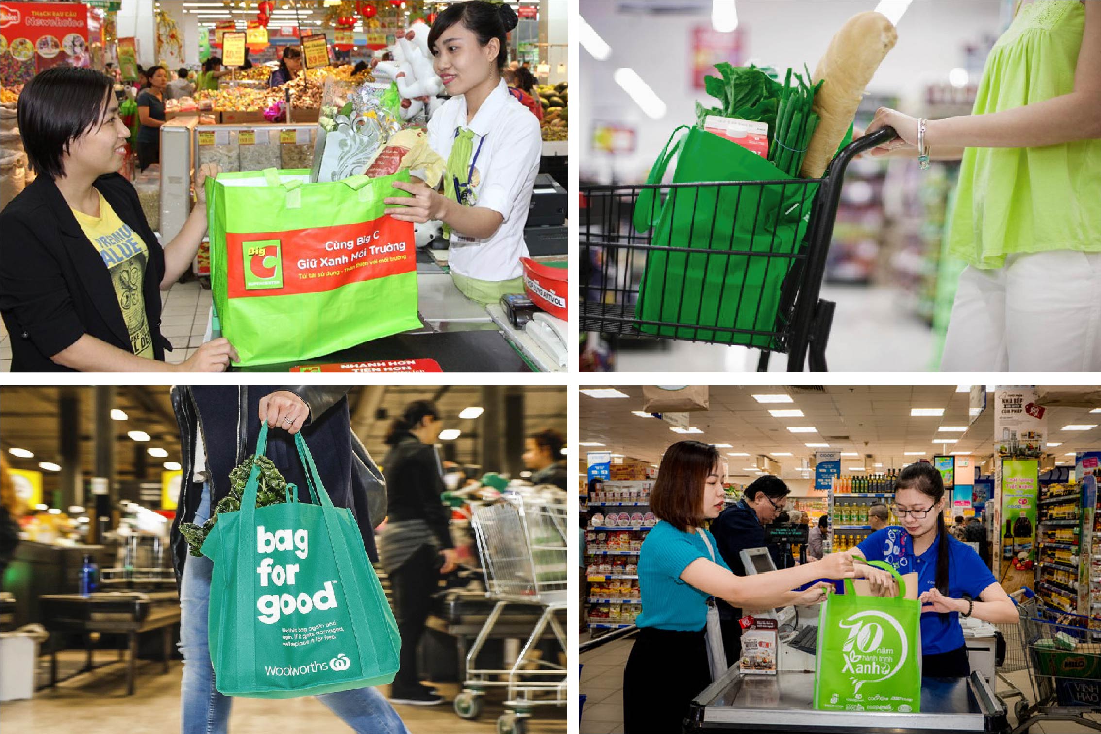 Túi vải PP được ứng dụng rộng rãi tại các siêu thị - công ty may túi siêu thị xuất khẩu