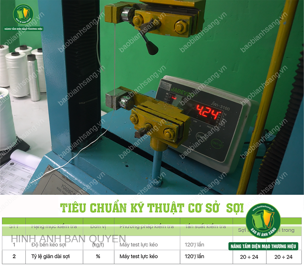 Tiêu chuẩn kỹ thuật sợi PP dệt tại BBAS