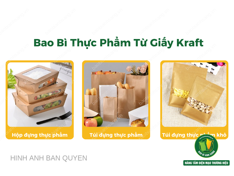 ung dung cua giay kraft trong nganh bao bi thuc pham