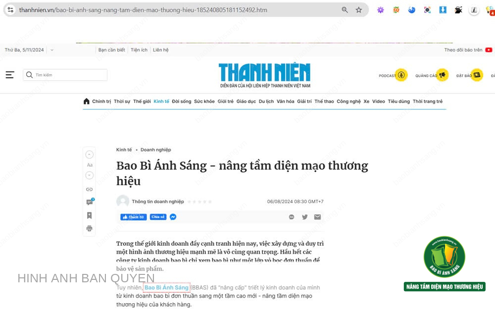 bao thanh vien viet bao bi anh sang