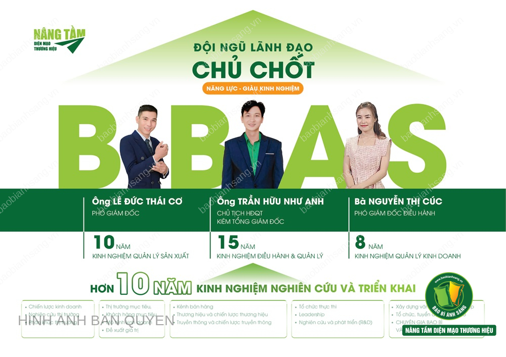 Đội ngũ lãnh đạo chủ chốt của Bao Bì Ánh Sáng