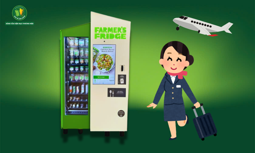 Quảng Cáo OOH: Chiếc Cầu Kết Nối Thương Hiệu và Hành Trình Của Khách Hàng 14 Chiến dịch của Farmer’s Fridge tận dụng thùng đựng đồ sân bay để nhắc hành khách về thực phẩm tươi ngon gần đó, tạo ảnh hưởng mạnh mẽ