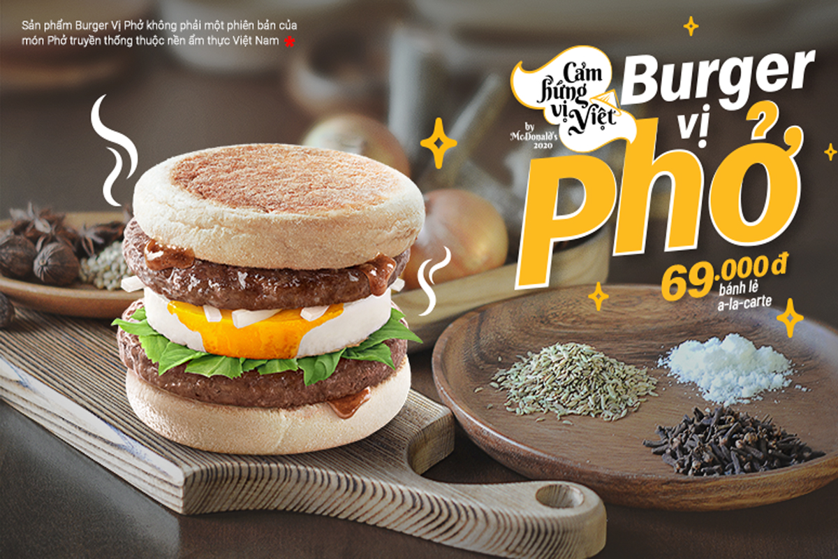 Hình ảnh Burger vị phở độc đáo của McDonald’s Việt Nam | Nguồn ảnh: McDonald’s Việt Nam